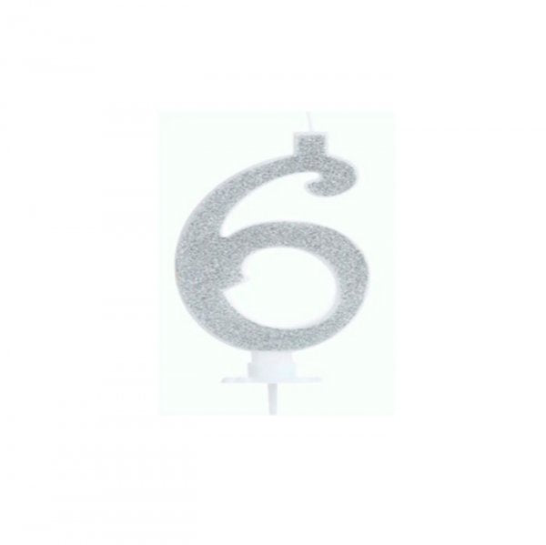 Vela Grande N°6 Prata - Silver Festas
