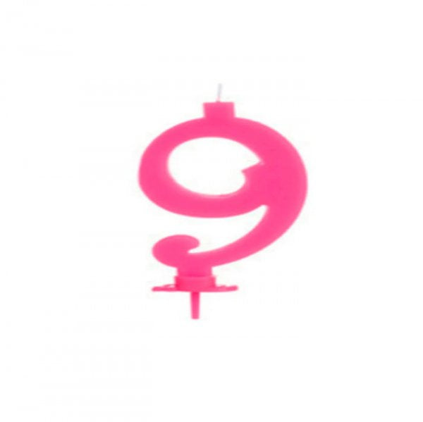 Vela Grande N°9 Rosa - Silver Festas