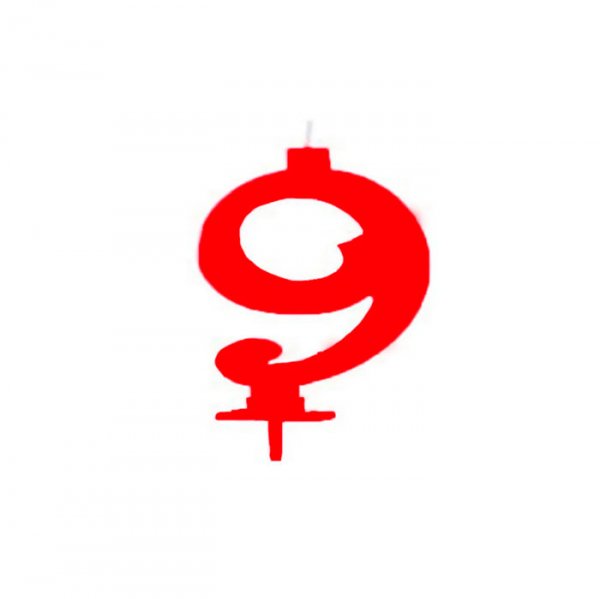 Vela Grande N°9 Vermelho - Silver Festas