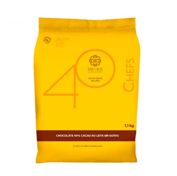 Chocolate em Gotas Ao Leite 40% Cacau - 1,1Kg - Mendoá Chocolates