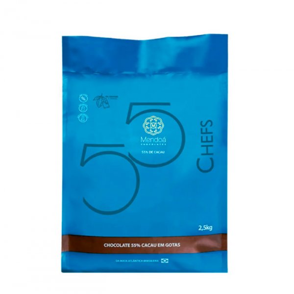 Chocolate em Gotas Meio Amargo 55% Cacau - 2,5Kg - Mendoá