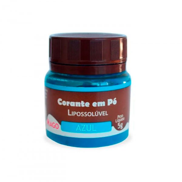 Corante Pó Lipossolúvel Para Chocolate Azul 5G - Mago