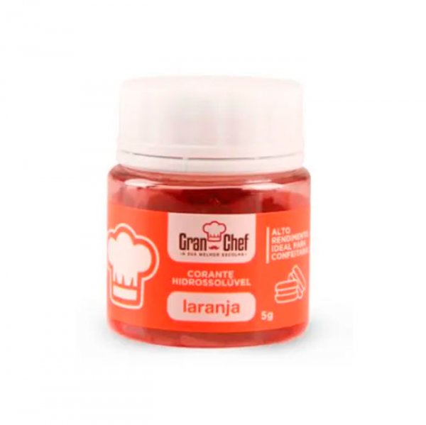 Corante Hidrossolúvel - Laranja - 5g - Gran Chef