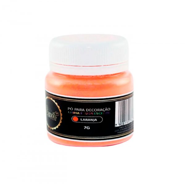 Pó Para Decoração Laranja Fluorescente 7G - Sweet Decor