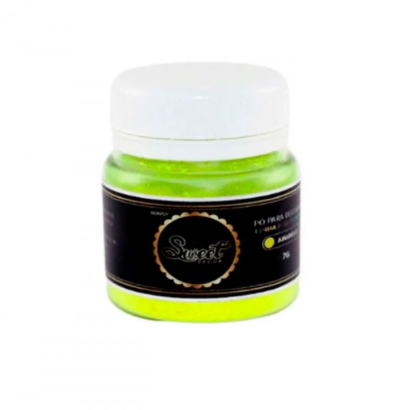 Pó Para Decoração Amarelo Fluorescente 7G - Sweet Decor