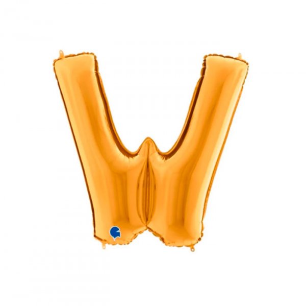 Balão Metalizado Letra 'W' Dourado - Tam.14" - Grabo