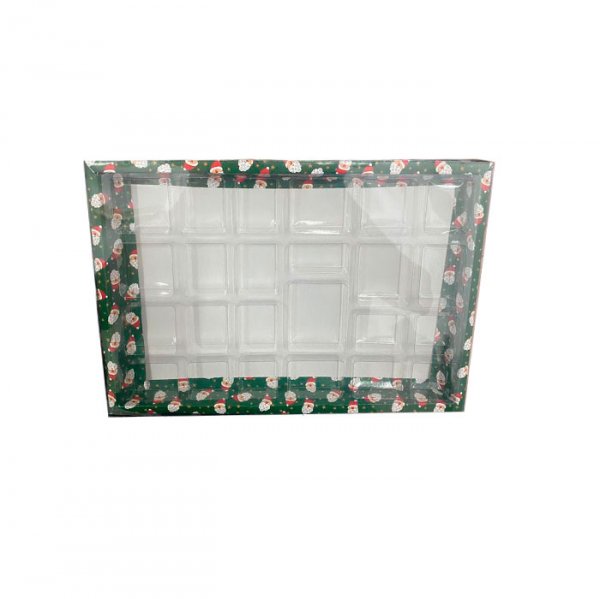 Caixas Quadradas C/ Borda 24 Cavidades Mod 2 Papai Noel Unidade - Crystal Forming