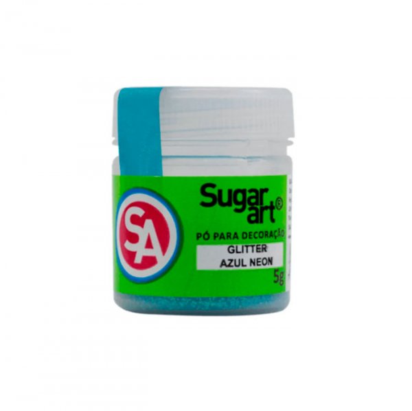 Pó Para Decoração Sugar 5G Azul Neon - Sugar Art