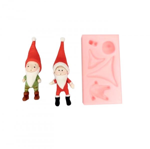 Molde em Silicone Papai Noel E Gnomo - Cia Do Molde