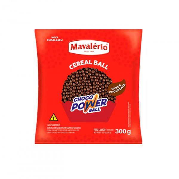 Choco Power Ball Mini Chocolate Preto - 300G - Mavalério