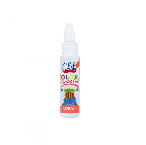 Corante Liquid Gel 25G Coral - Iceberg Chef