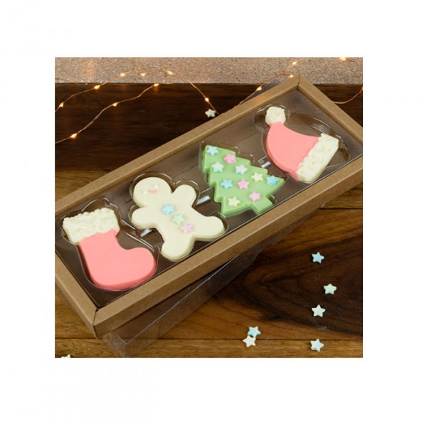 Caixa de Natal Plano 4 Cavidades Kraft ( 5Un ) - Crystal Forming