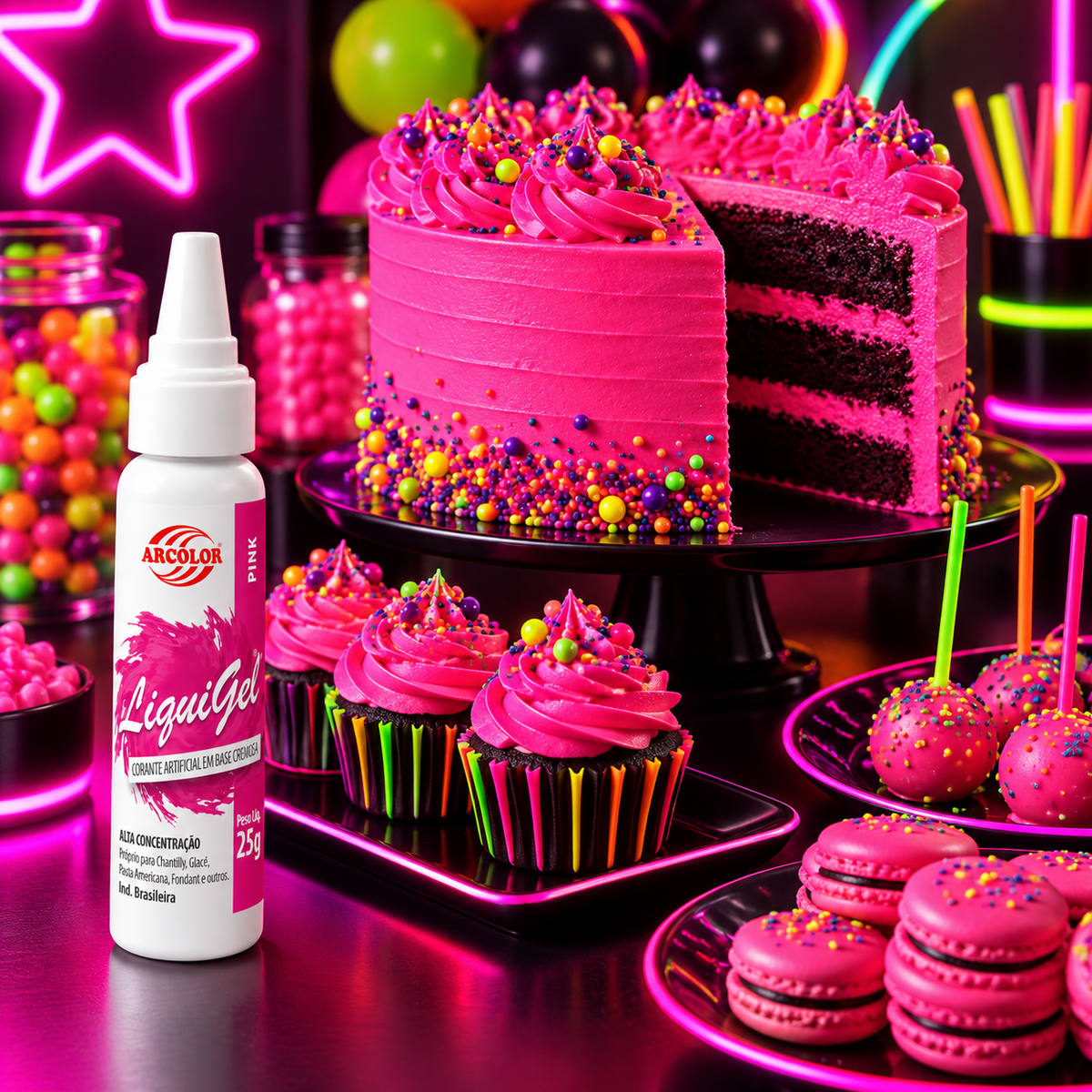 Corante Liquigel Pink - 25g - Arcolor