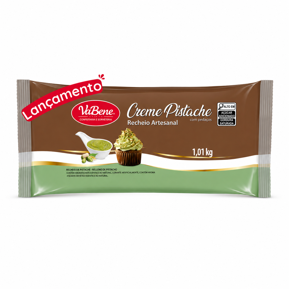 Recheio Artesanal Creme de Pistache - 1,01kg - Vabene