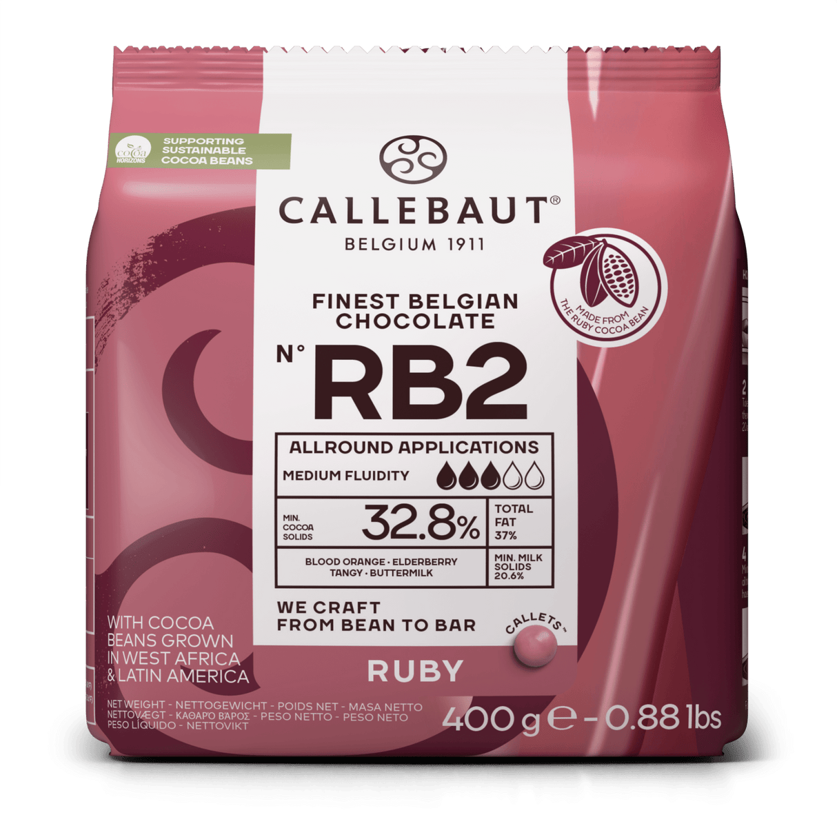 Chocolate Ruby 32.8% RB2 400g - Callebaut