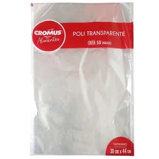 Saco Transparente 30x44 Incolor - 50 un - Cromus