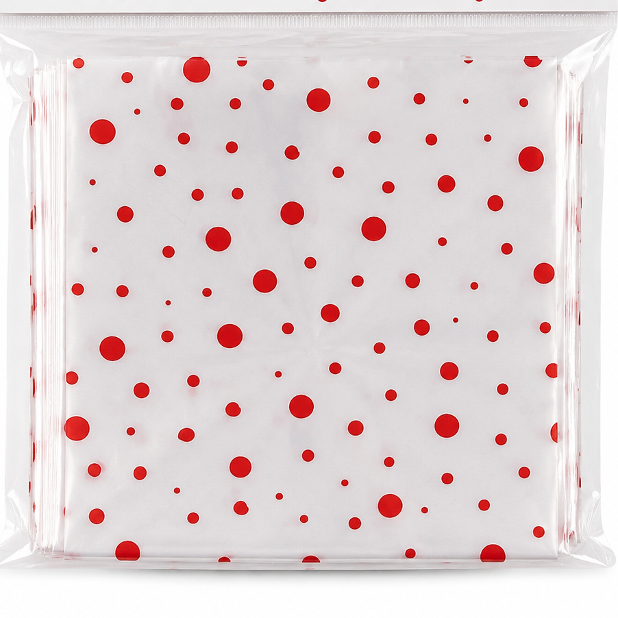 Saco Transparente Poá Vermelho  10x14 -  c/50 un - Cromus