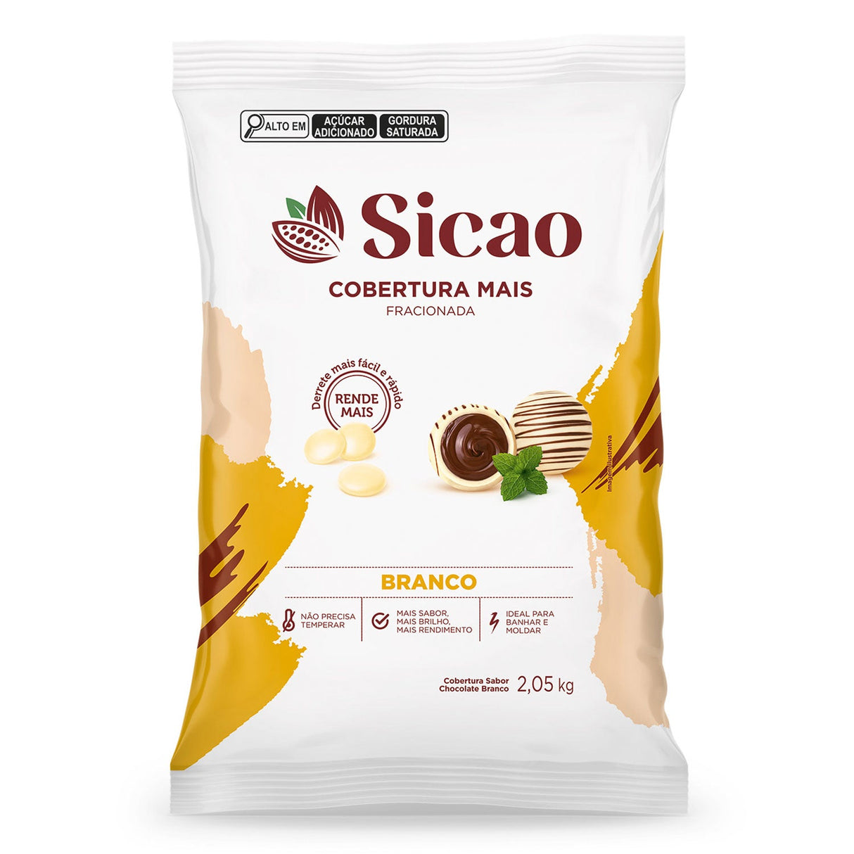 Cobertura Fracionada Branco Mais - Gotas 2,05Kg - Sicao