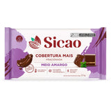 Cobertura Fracionada  Meio Amargo Mais - Barra 2,1Kg - Sicao