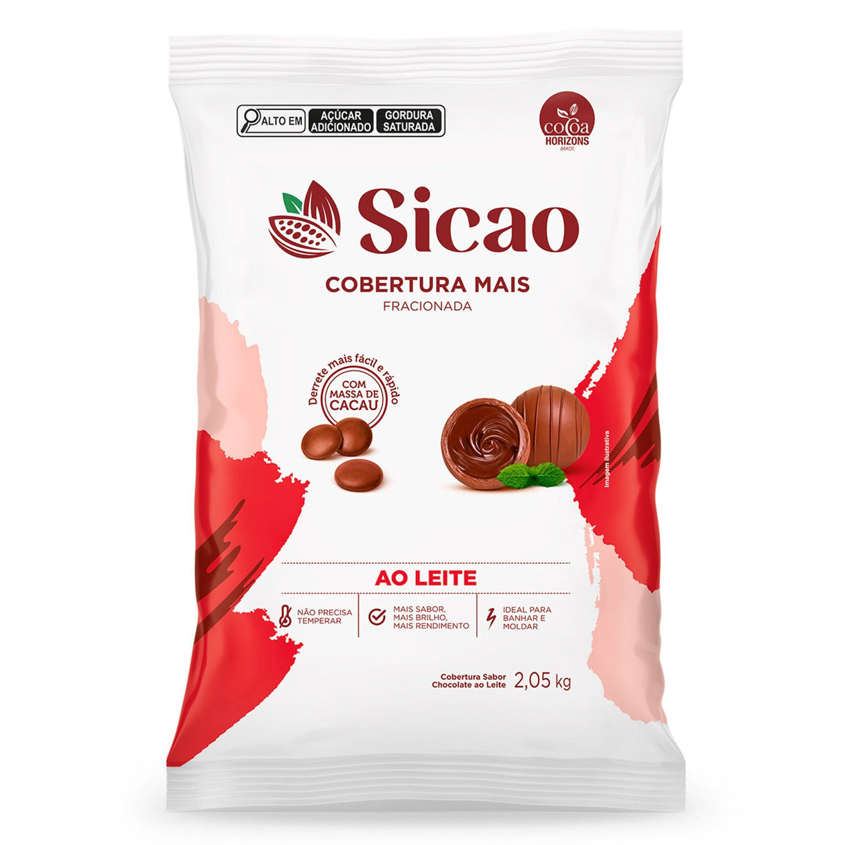 Cobertura Fracionada Ao Leite Mais - Gotas 2,05Kg - Sicao