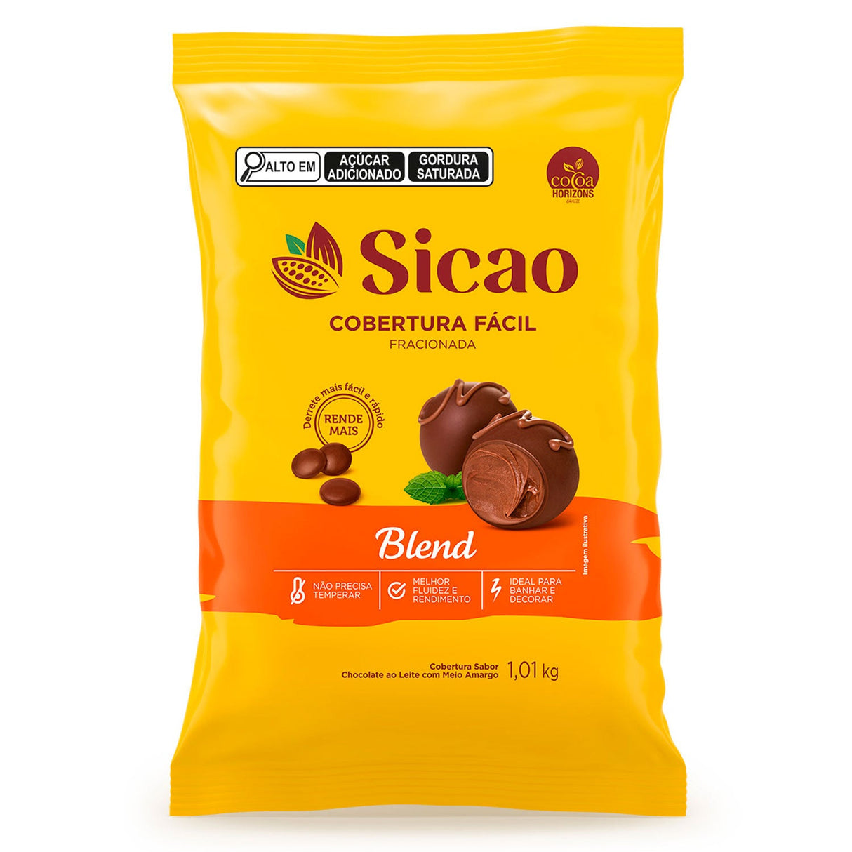 Cobertura Fracionada Blend Fácil - Gotas 1,01Kg - Sicao