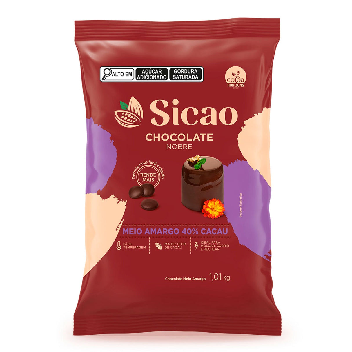 Chocolate Nobre  Meio Amargo 40% - Gotas 1,01Kg - Sicao