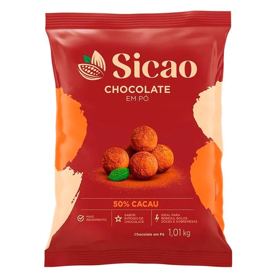 Chocolate em Pó 50% Cacau - 1,01Kg - Sicao