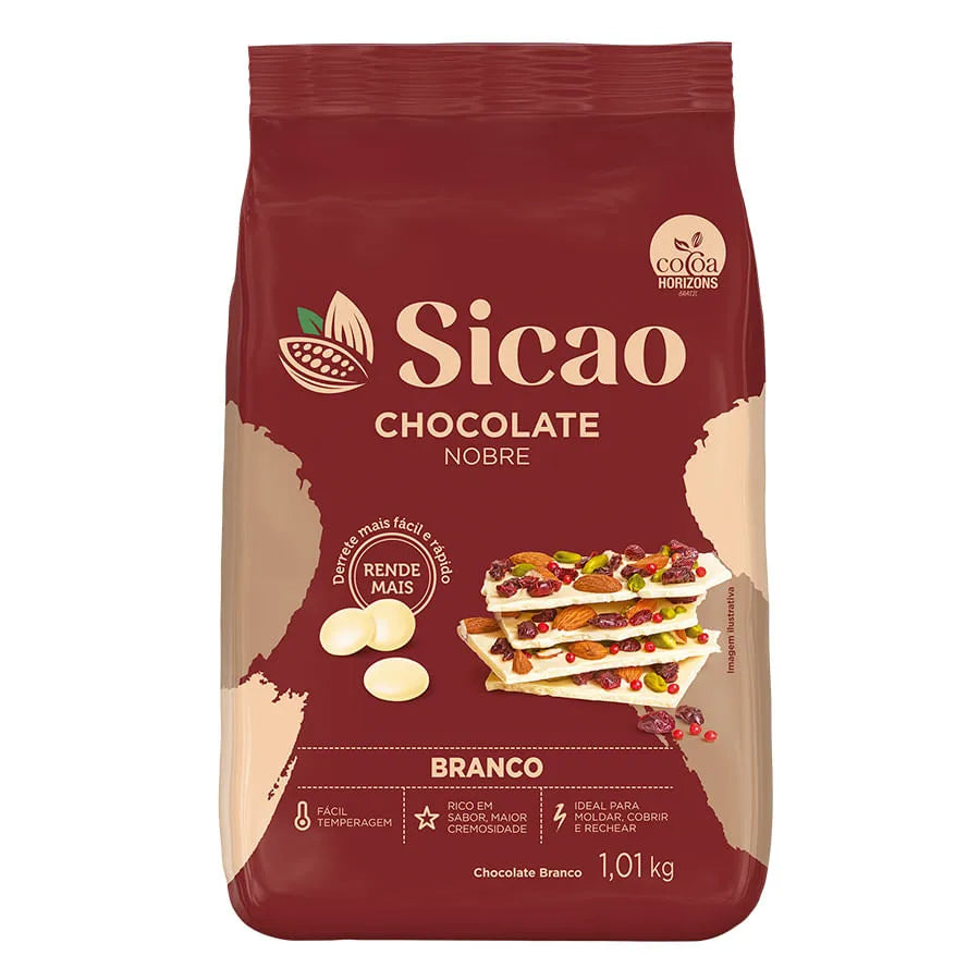 Chocolate Nobre Branco - Gotas 1,01Kg - Sicao