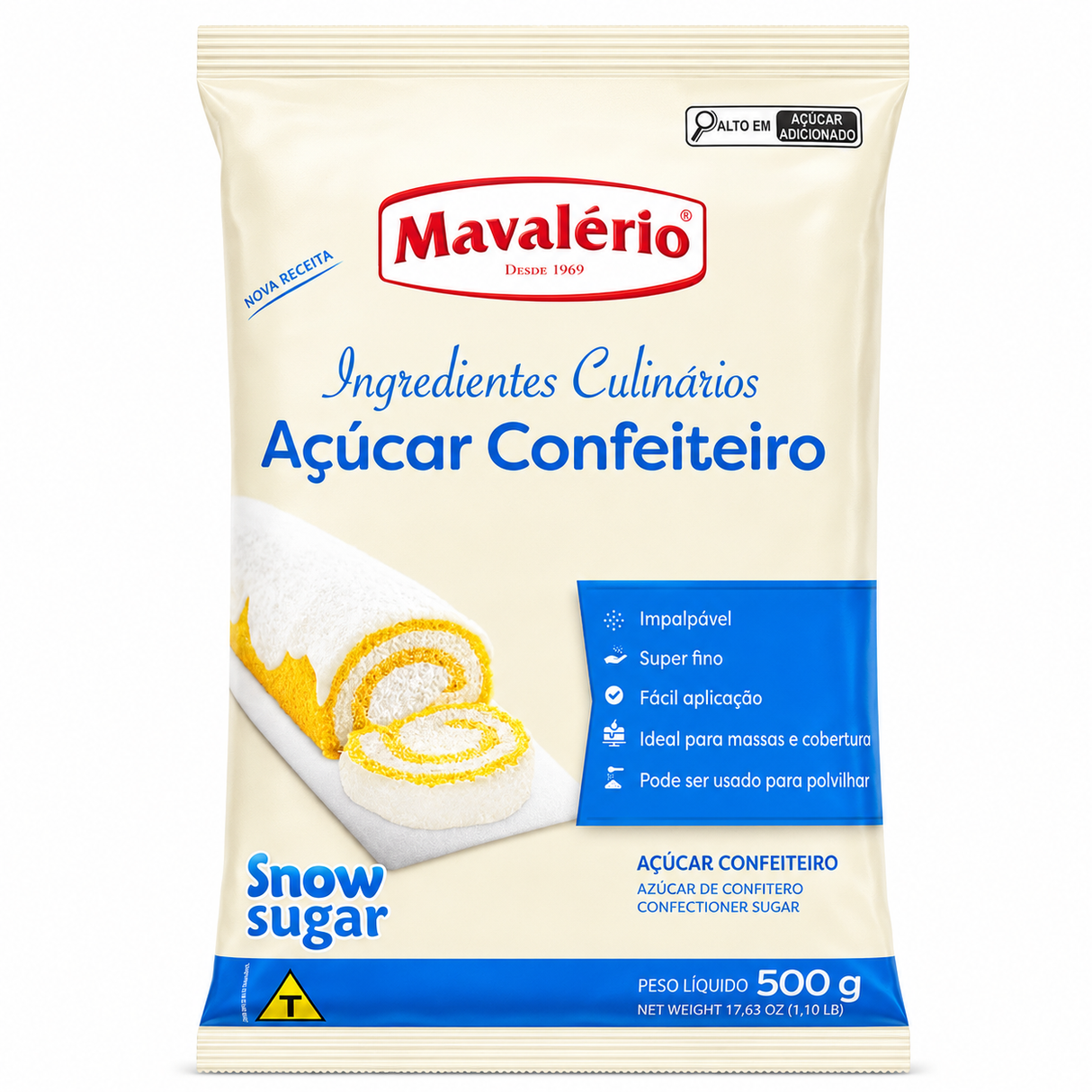 Açúcar de Confeiteiro 'Snow Sugar' - 500g - Mavalério