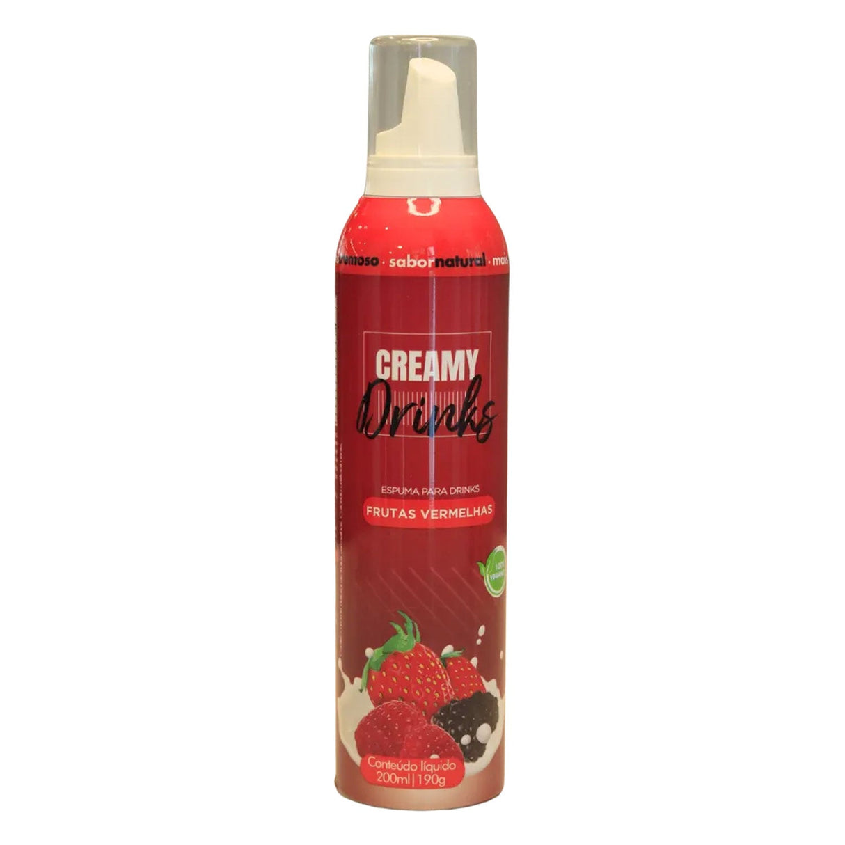 Espuma para Drinks Sabor Frutas Vermelhas - 200ml / 190g - Creamy Drinks