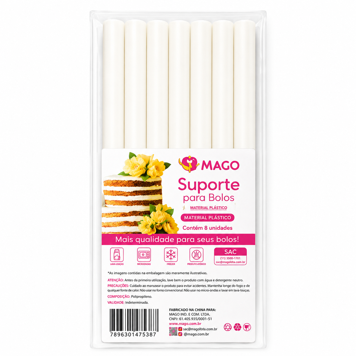 Suporte para Bolo 1.13cm - 8un - Mago