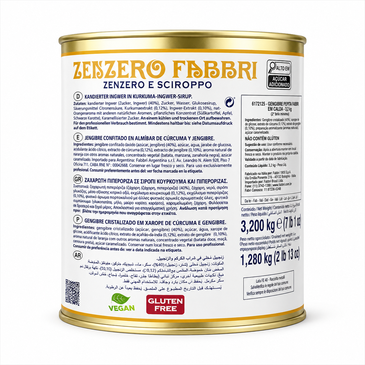 Gengibre em Calda Zenzero e Sciroppo - 3,2kg - Fabbri